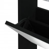 Szafka na buty z lustrem i 3 szuflady, czarna, 63x17x102,5 cm