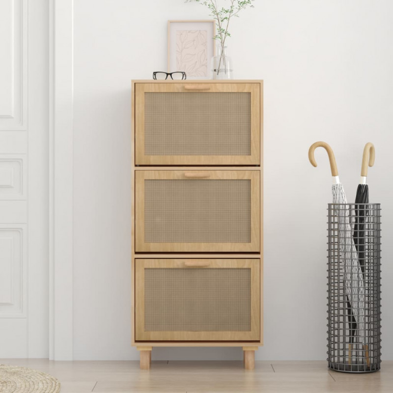 Szafka na buty, brązowa, 52x25x115 cm, materiał drewnopochodny