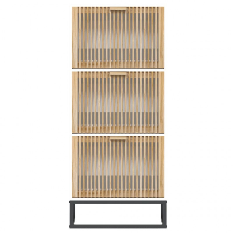 Szafka na buty, biała, 52x25x120 cm, materiał drewnopochodny