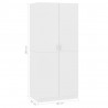 Szafa, biała, 80x52x180 cm, materiał drewnopochodny