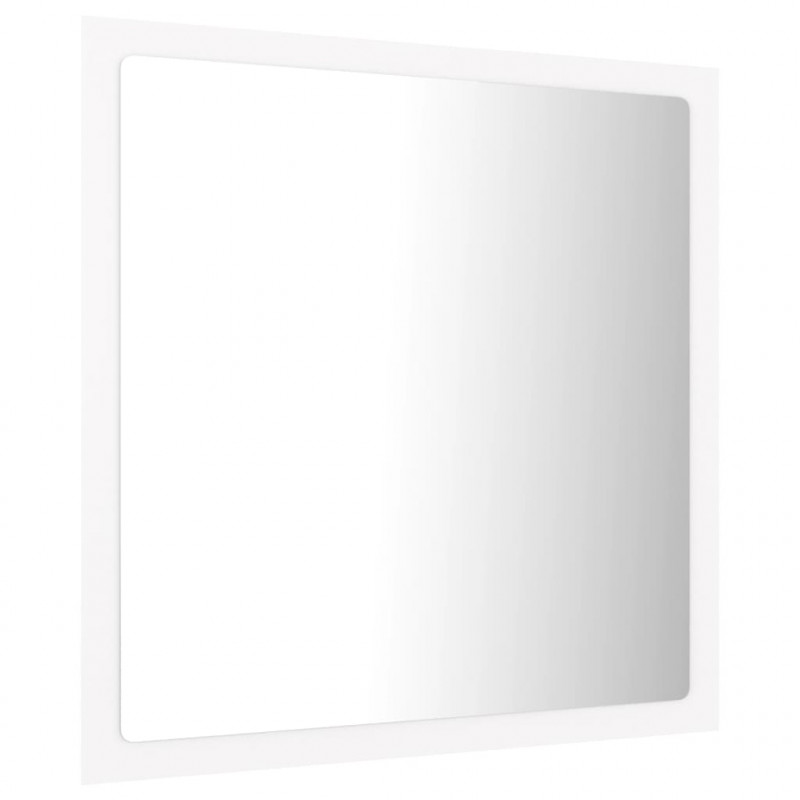 Lustro łazienkowe LED, białe, 40x8,5x37 cm, akryl