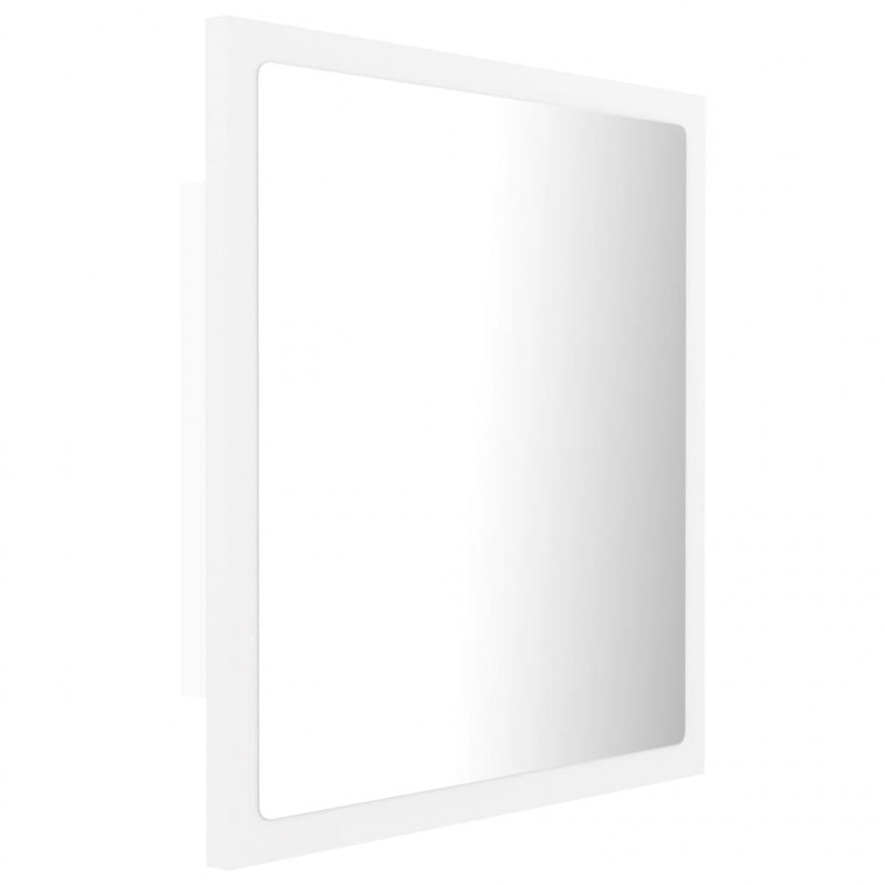 Lustro łazienkowe LED, białe, 40x8,5x37 cm, akryl
