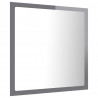 Lustro łazienkowe LED, wysoki połysk, szare, 40x8,5x37cm, akryl