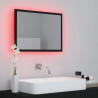 Lustro łazienkowe z LED, czarne, 60x8,5x37 cm, akryl