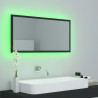 Lustro łazienkowe z LED, szare, 90x8,5x37 cm, akryl