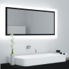 Lustro łazienkowe z LED, czarne, 100x8,5x37 cm, akryl
