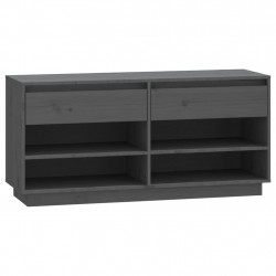 Szafka na buty, szara, 110x34x52 cm, lite drewno sosnowe