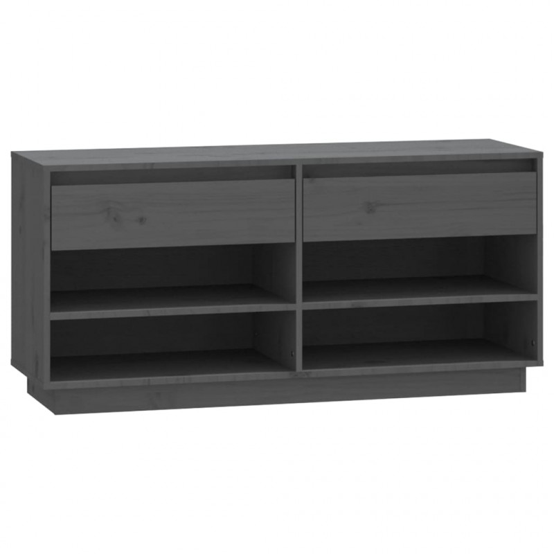 Szafka na buty, szara, 110x34x52 cm, lite drewno sosnowe