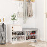 Szafka na buty, biała, 110x34x61 cm, lite drewno sosnowe