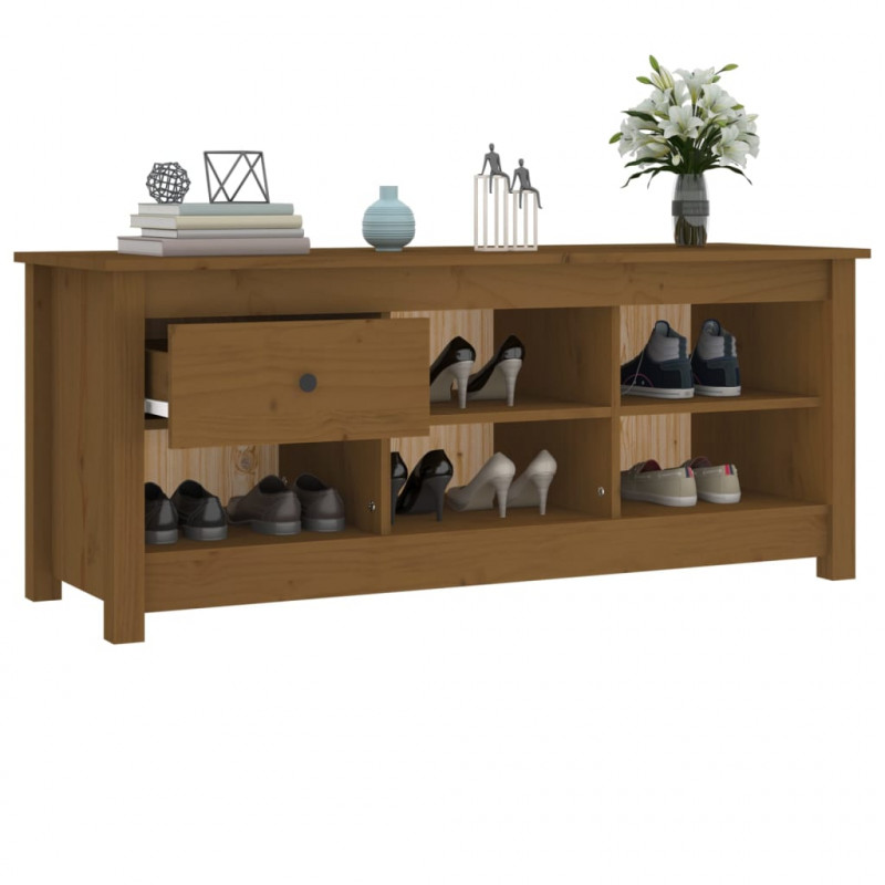 Szafka na buty, miodowy brąz, 110x38x45,5 cm, drewno sosnowe