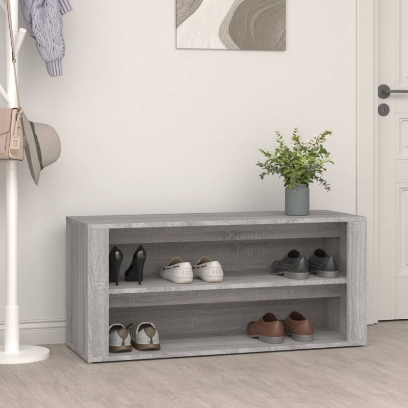 Szafka na buty, szary dąb sonoma, 100x35x45 cm