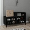 Szafka na buty, czarna, 102x36x60 cm, materiał drewnopochodny