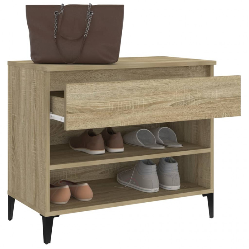 Szafka na buty, dąb sonoma, 70x36x60cm, materiał drewnopochodny