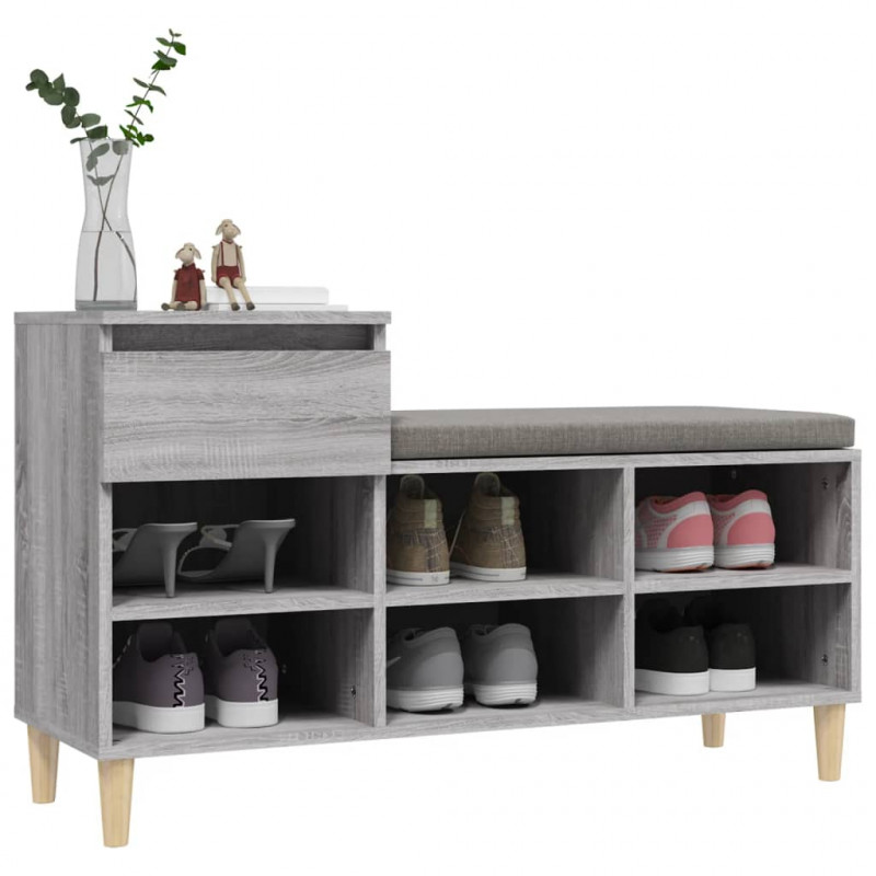 Szafka na buty, szary dąb sonoma, 102x36x60 cm