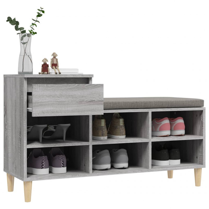 Szafka na buty, szary dąb sonoma, 102x36x60 cm