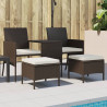 2-os. sofa ogrodowa ze stolikiem i podnóżkami, rattan PE, brąz