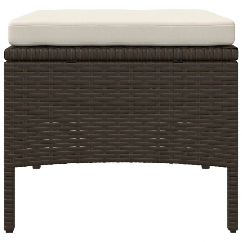 2-os. sofa ogrodowa ze stolikiem i podnóżkami, rattan PE, brąz