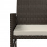 2-os. sofa ogrodowa ze stolikiem i podnóżkami, rattan PE, brąz