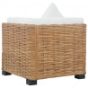 Narożna sofa z poduszkami, naturalny rattan