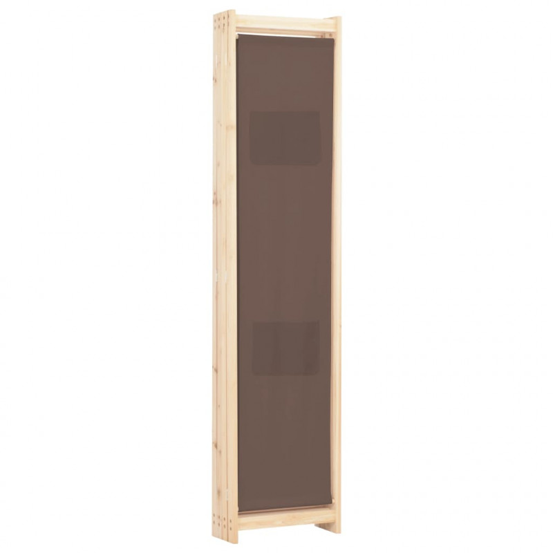 Parawan 4-panelowy, brązowy, 160x170x4 cm, tkanina