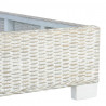 Rama łóżka, szara, naturalny rattan, 140 x 200 cm