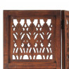 Parawan 3-panelowy, rzeźbiony, brązowy 120x165 cm, drewno mango