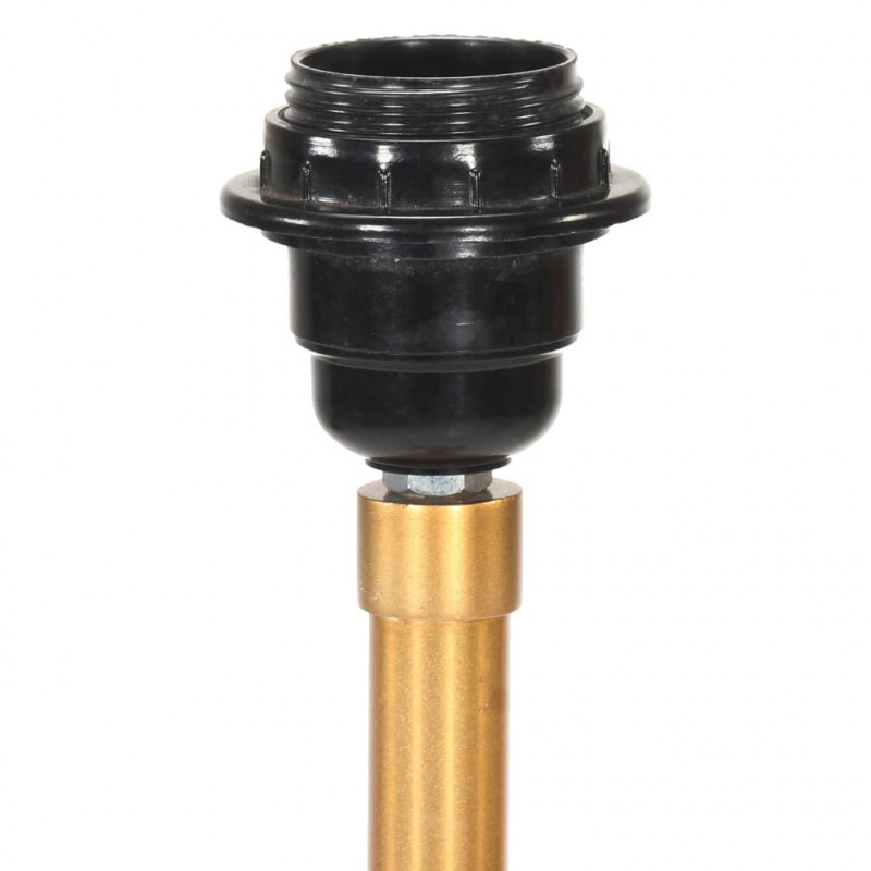 Lampa podłogowa na trójnogu, czarno-złota, drewno, 141 cm