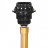 Lampa podłogowa na trójnogu, czarno-złota, drewno, 141 cm