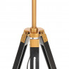 Lampa podłogowa na trójnogu, czarno-złota, drewno, 141 cm