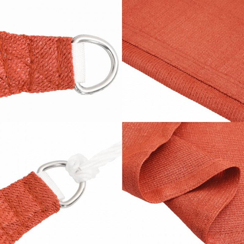 Żagiel przeciwsłoneczny, 160 g/m², terakotowy, 4x4 m, HDPE