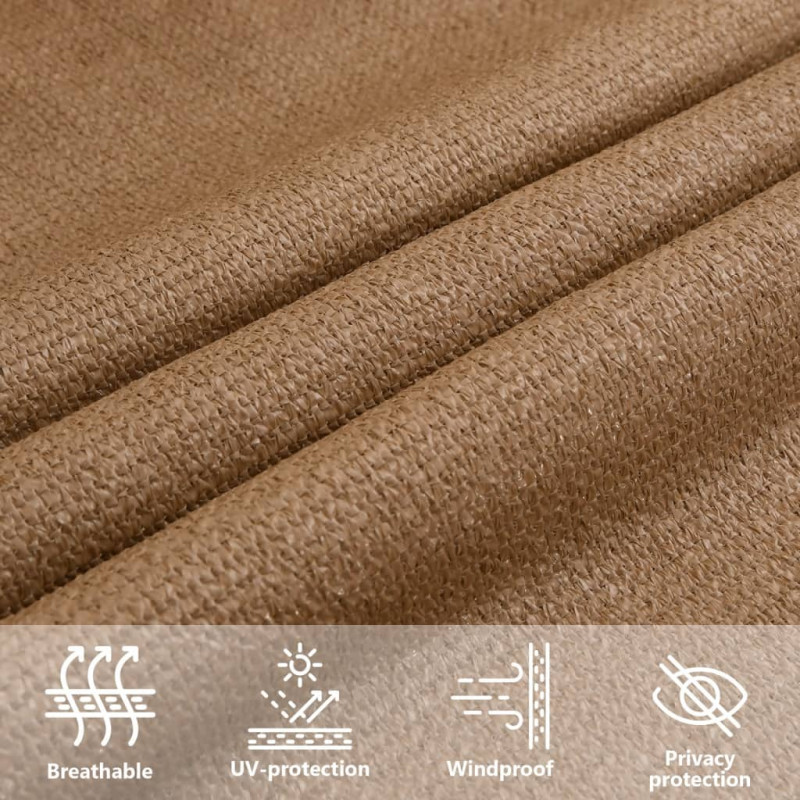 Żagiel przeciwsłoneczny, 160 g/m², kolor taupe, 4x6 m, HDPE