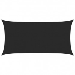 Żagiel przeciwsłoneczny, 160 g/m², czarny, 2,5x5 m, HDPE