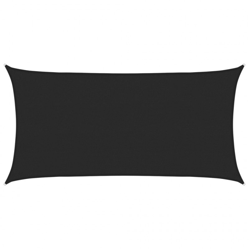 Żagiel przeciwsłoneczny, 160 g/m², czarny, 2,5x5 m, HDPE