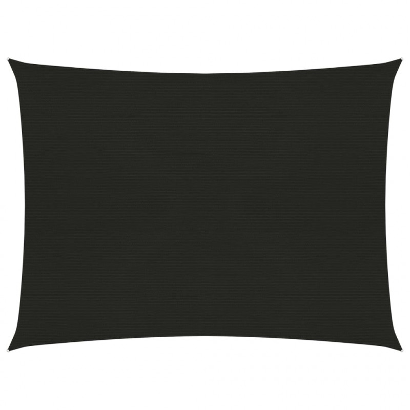 Żagiel przeciwsłoneczny, 160 g/m², czarny, 6x7 m, HDPE