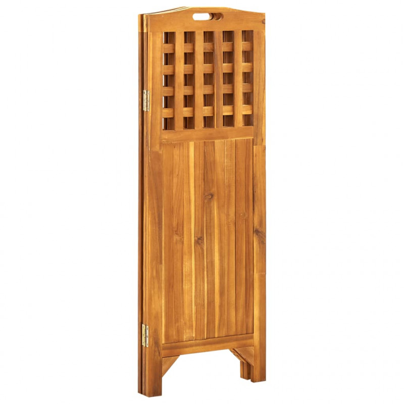 Parawan 3-panelowy, 121x2x120 cm, lite drewno akacjowe