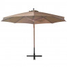 Parasol ogrodowy wiszący, jodłowy słupek, taupe, 3,5x2,9 m
