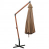 Parasol ogrodowy wiszący, jodłowy słupek, taupe, 3,5x2,9 m