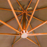 Parasol ogrodowy wiszący, jodłowy słupek, taupe, 3,5x2,9 m