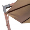 Parasol ogrodowy wiszący, jodłowy słupek, taupe, 3,5x2,9 m