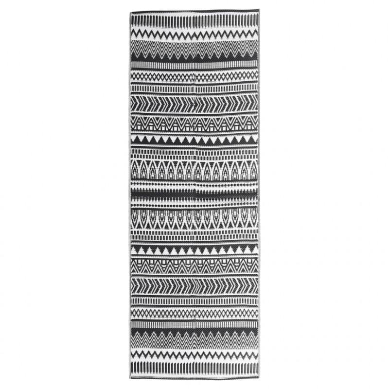 Dywan zewnętrzny, czarny, 80 x 250 cm, PP