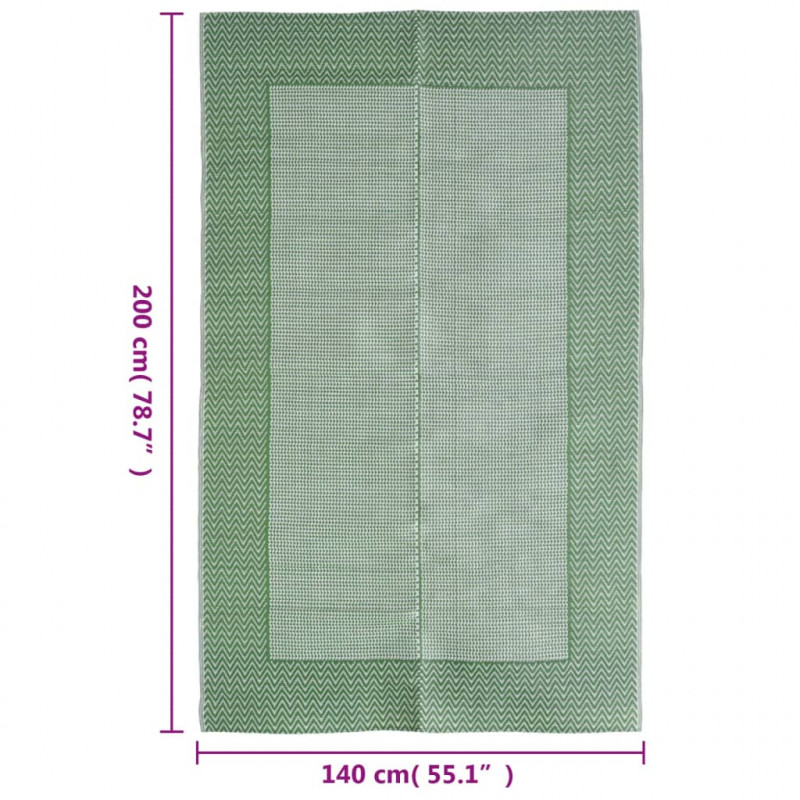 Dywan zewnętrzny, zielony, 140 x 200 cm, PP