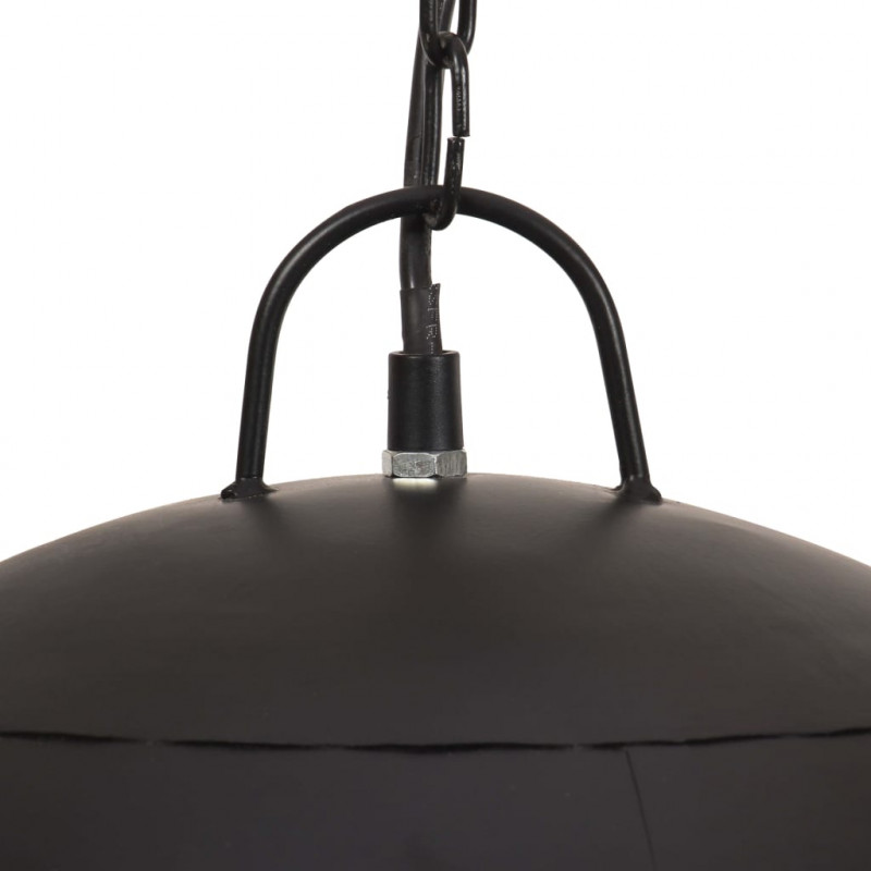 Industrialna lampa wisząca, 25 W, czarna, okrągła, 41 cm, E27