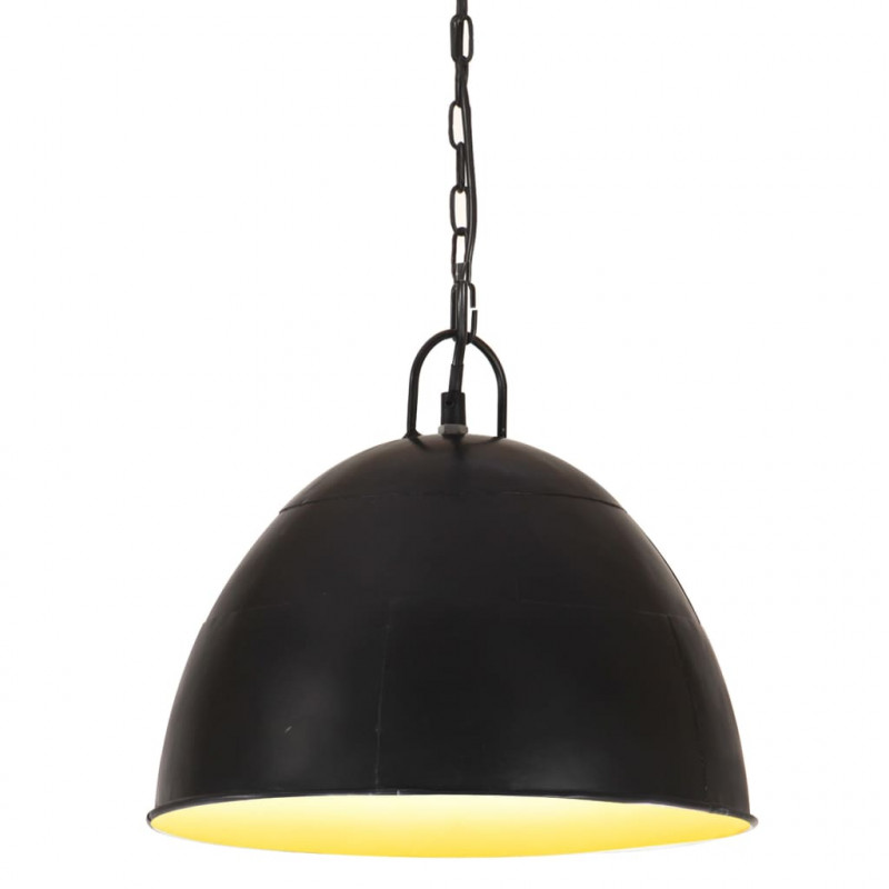 Industrialna lampa wisząca, 25 W, czarna, okrągła, 31 cm, E27