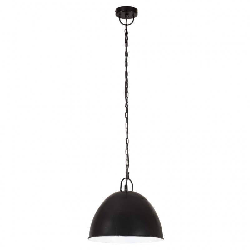 Industrialna lampa wisząca, 25 W, czarna, okrągła, 31 cm, E27
