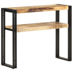 Stolik typu konsola, 90 x 30 x 75 cm, surowe drewno mango