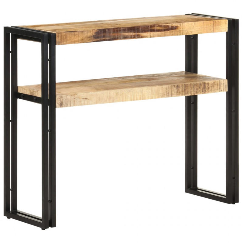 Stolik typu konsola, 90 x 30 x 75 cm, surowe drewno mango