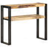 Stolik typu konsola, 90 x 30 x 75 cm, surowe drewno mango