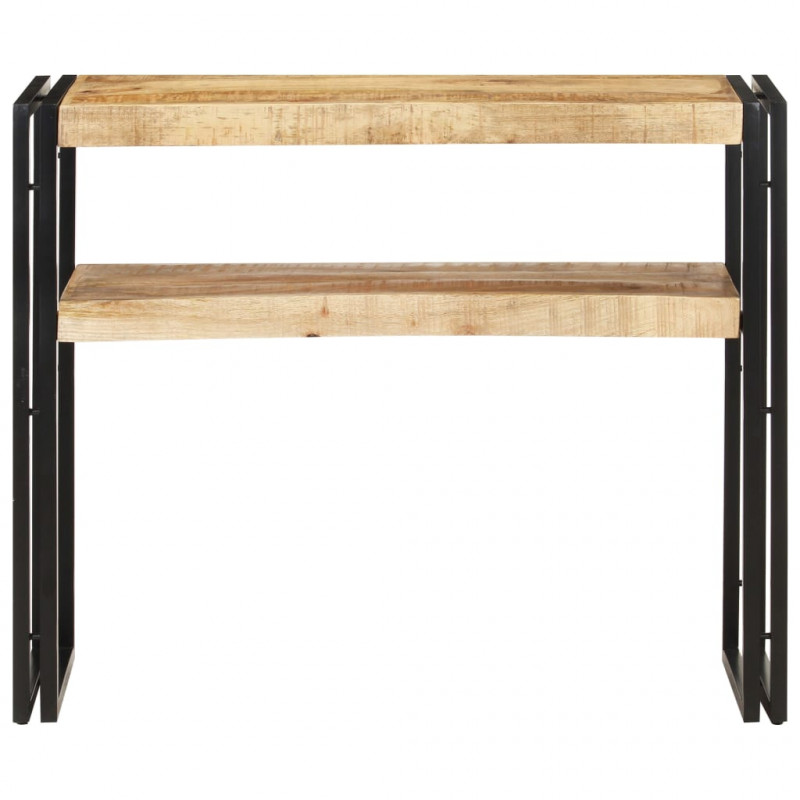 Stolik typu konsola, 90 x 30 x 75 cm, surowe drewno mango