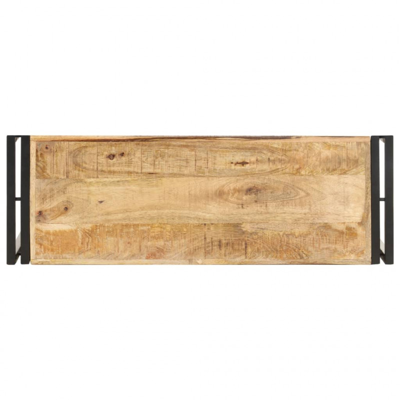 Stolik typu konsola, 90 x 30 x 75 cm, surowe drewno mango