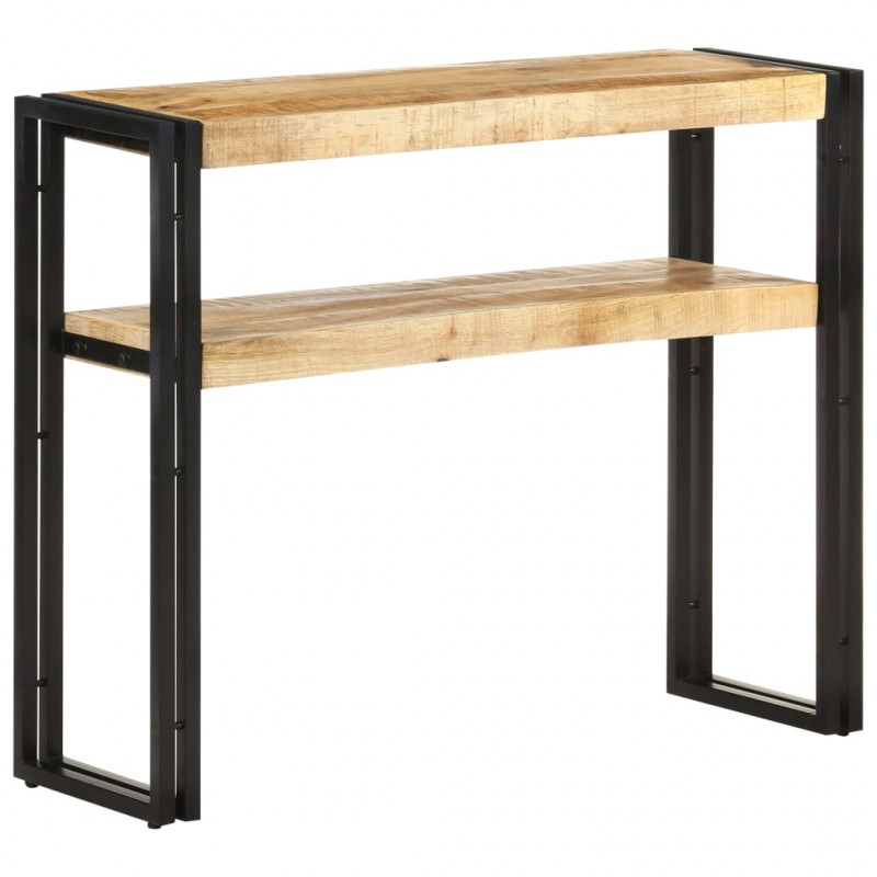 Stolik typu konsola, 90 x 30 x 75 cm, surowe drewno mango